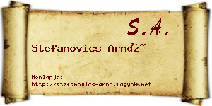 Stefanovics Arnó névjegykártya